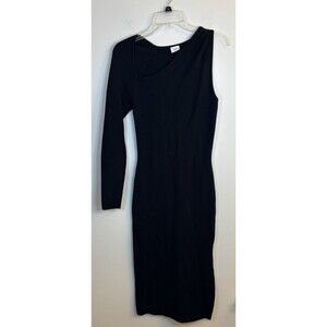 ABERCROMBIE FITCH One Sleeve Asymmetrical Sweater Dress Medium Bodycon Long Knit